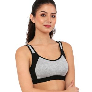 Active Edge Cotton Sports Bra-Black